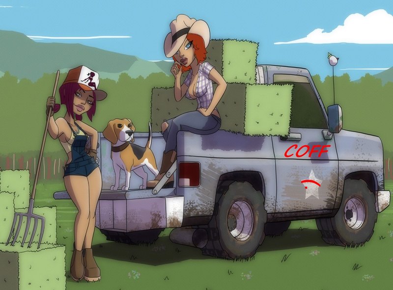 Beagle n babe farmgirls YEAH!.jpg